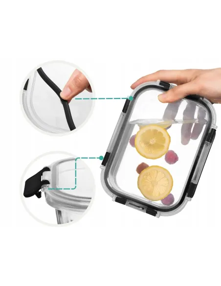 SZKLANE POJEMNIKI NA ŻYWNOŚĆ 15x SZKLANY ZESTAW POJEMNIKÓW PUDEŁKO LUNCHBOX