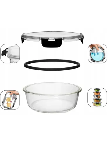 SZKLANE POJEMNIKI NA ŻYWNOŚĆ 15x SZKLANY ZESTAW POJEMNIKÓW PUDEŁKO LUNCHBOX