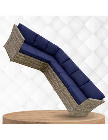 DUŻY Zestaw Mebli OGRODOWYCH Narożnik + STÓŁ + 3x PUFA TECHNORATTAN Premium