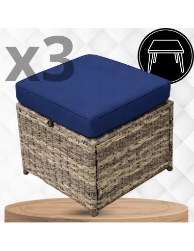 DUŻY Zestaw Mebli OGRODOWYCH Narożnik + STÓŁ + 3x PUFA TECHNORATTAN Premium