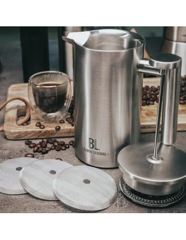 FRENCH PRESS 1L Stal Nierdzewna Podwójne Ścianki Zaparzacz do Kawy Herbaty