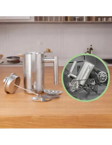 FRENCH PRESS 1L Stal Nierdzewna Podwójne Ścianki Zaparzacz do Kawy Herbaty
