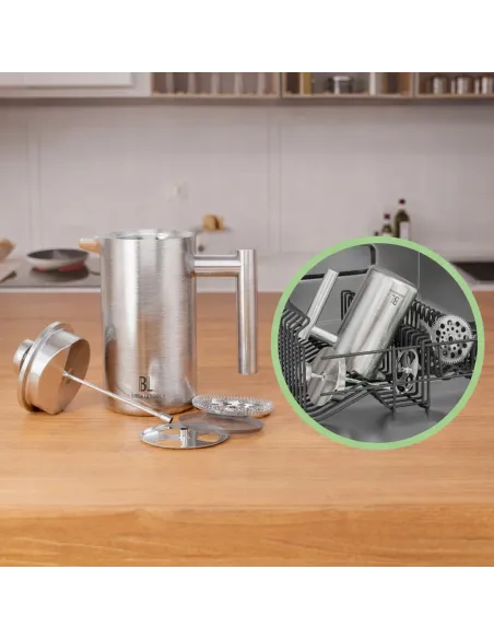 FRENCH PRESS 1L Stal Nierdzewna Podwójne Ścianki Zaparzacz do Kawy Herbaty
