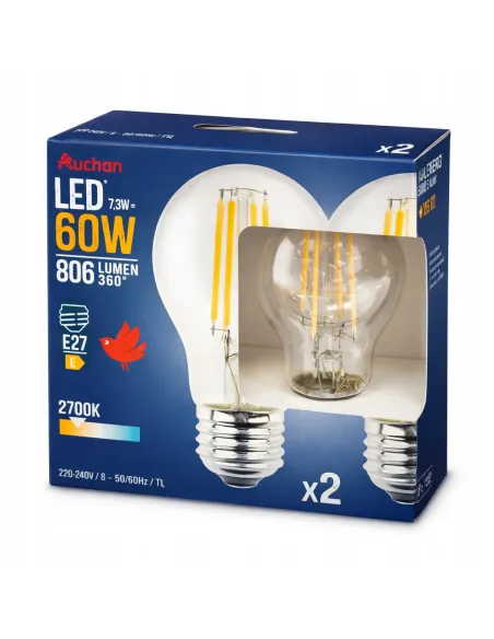 20x Żarówka LED E27 FILAMENT 7,3W ciepła 2700K EDISON RETRO OZDOBNA ŻARNIK