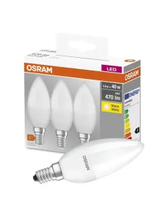 3x Żarówka OSRAM LED ŚWIECA E14 5,5W  40W 470lm 2700K
