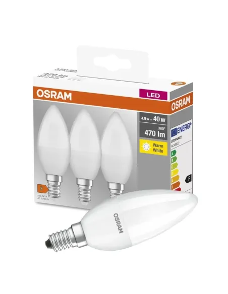 3x Żarówka OSRAM LED ŚWIECA E14 5,5W  40W 470lm 2700K