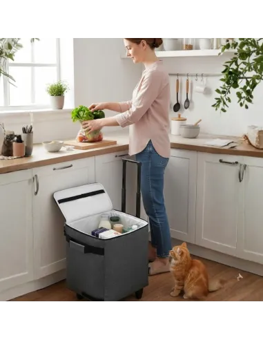 TORBA TERMICZNA TERMOIZOLACYJNA PODRÓŻNA LODÓWKA TURYSTYCZNA na KÓŁKACH 40L