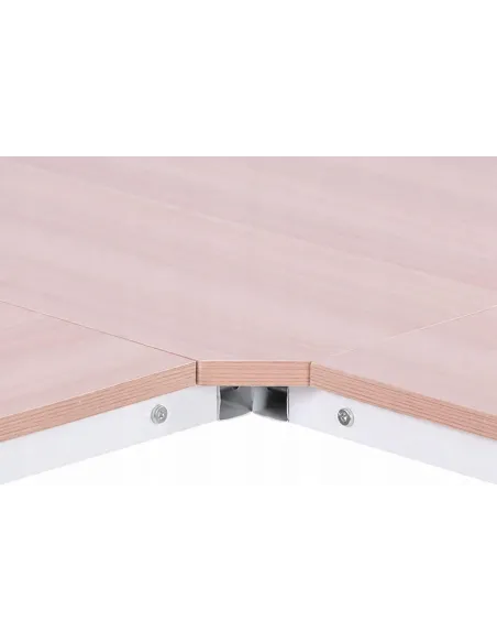 Biurko Narożne Loft Industrialne Jasne Białe L-Shape