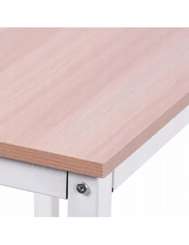Biurko Narożne Loft Industrialne Jasne Białe L-Shape
