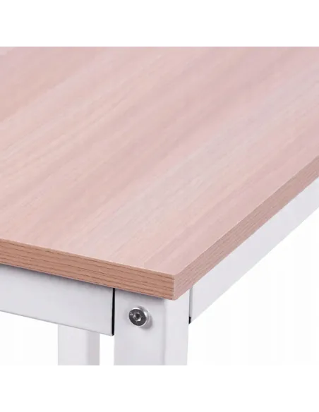 Biurko Narożne Loft Industrialne Jasne Białe L-Shape