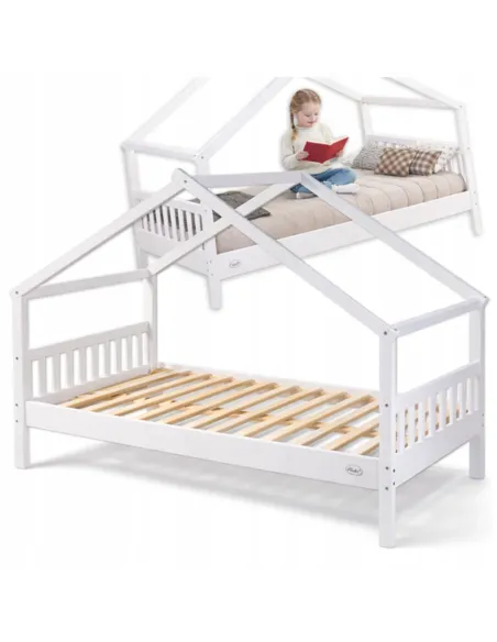 ŁÓŻKO DZIECIĘCE DREWNIANE 200x90 ALCUBE HELIA DOMEK 90x200 + STELAŻ