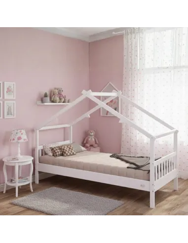 ŁÓŻKO DZIECIĘCE DREWNIANE 200x90 ALCUBE HELIA DOMEK 90x200 + STELAŻ