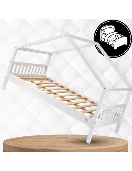 ŁÓŻKO DZIECIĘCE DREWNIANE 200x90 ALCUBE HELIA DOMEK 90x200 + STELAŻ