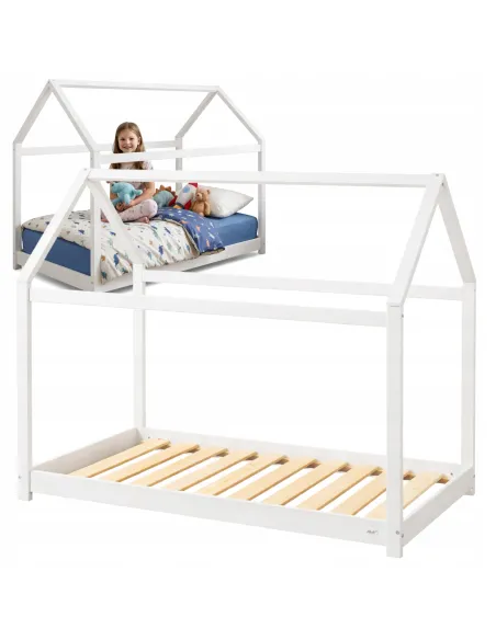 ŁÓŻKO DZIECIĘCE DREWNIANE 160x80 MONTESSORI DOMEK 80x160 + STELAŻ