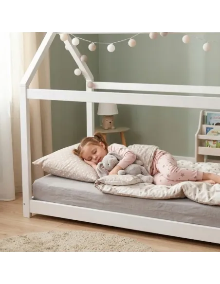 ŁÓŻKO DZIECIĘCE DREWNIANE 160x80 MONTESSORI DOMEK 80x160 + STELAŻ