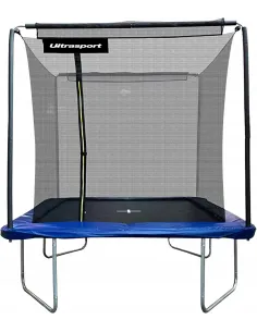 DUŻA TRAMPOLINA OGRODOWA PROSTOKĄTNA 244x366cm 8x12ft DLA DZIECI BEZPIECZNA