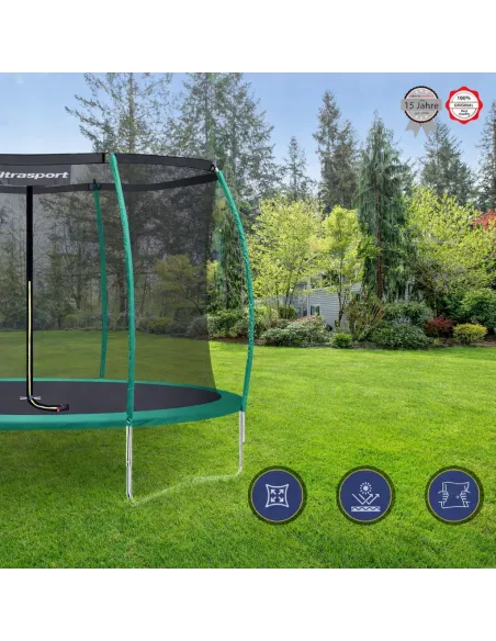 TRAMPOLINA Ogrodowa ULTRASPORT 244cm 8FT z Siatką Wewnętrzną TUV GS