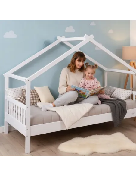 ŁÓŻKO DZIECIĘCE DREWNIANE 200x90 HELIA DOMEK 90x200 + STELAŻ + SZUFLADY