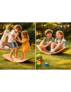 DESKA DO BALANSOWANIA BALANSUJĄCA DREWNIANA DLA DZIECI MONTESSORI 2
