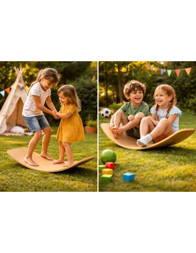 DESKA DO BALANSOWANIA BALANSUJĄCA DREWNIANA DLA DZIECI MONTESSORI
