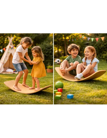DESKA DO BALANSOWANIA BALANSUJĄCA DREWNIANA DLA DZIECI MONTESSORI