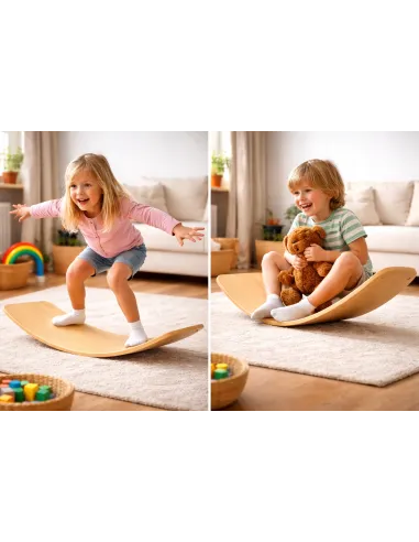 DESKA DO BALANSOWANIA BALANSUJĄCA DREWNIANA DLA DZIECI MONTESSORI