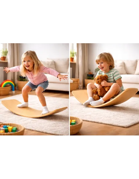 DESKA DO BALANSOWANIA BALANSUJĄCA DREWNIANA DLA DZIECI MONTESSORI