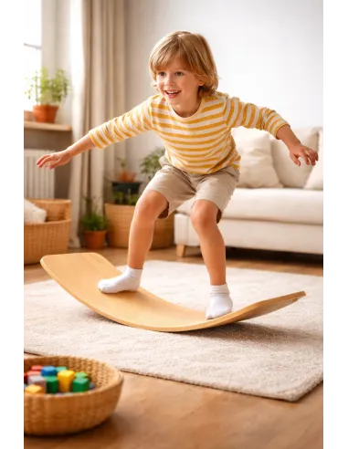 DESKA DO BALANSOWANIA BALANSUJĄCA DREWNIANA DLA DZIECI MONTESSORI