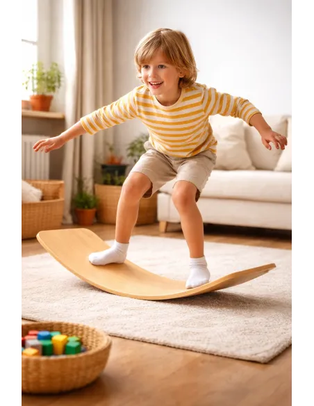DESKA DO BALANSOWANIA BALANSUJĄCA DREWNIANA DLA DZIECI MONTESSORI