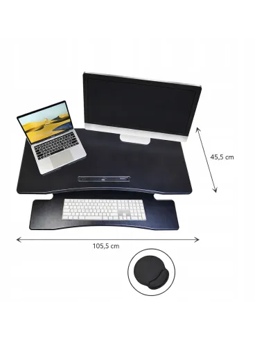 Regulowana Podstawka Podkładka Biurko Robocza Czarna na Laptopa Monitor