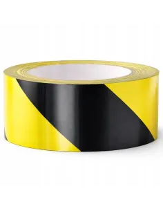Taśma ostrzegawcza żółto czarna 5 cm x 33 m PVC samoprzylepna