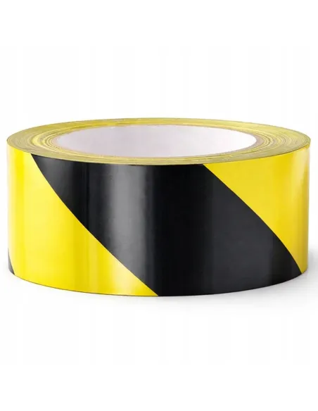 Taśma ostrzegawcza żółto czarna 5 cm x 33 m PVC samoprzylepna