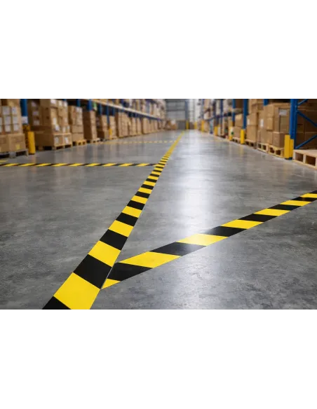 Taśma ostrzegawcza żółto czarna 5 cm x 33 m PVC samoprzylepna