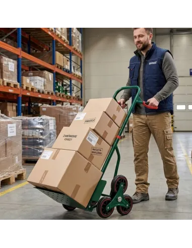 WÓZEK TRANSPORTOWY SCHODOWY 6-KOŁOWY MAGAZYNOWY PLATFORMOWY SKŁADANY