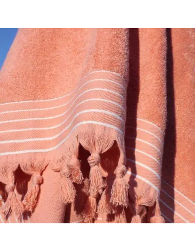 DWUSTRONNY ręcznik XXL HAMMAM Hamam 200x200cm WALRA Coral do sauny na plażę
