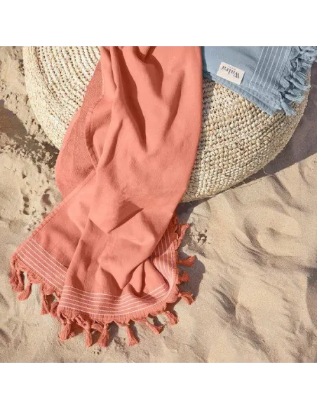 DWUSTRONNY ręcznik XXL HAMMAM Hamam 200x200cm WALRA Coral do sauny na plażę