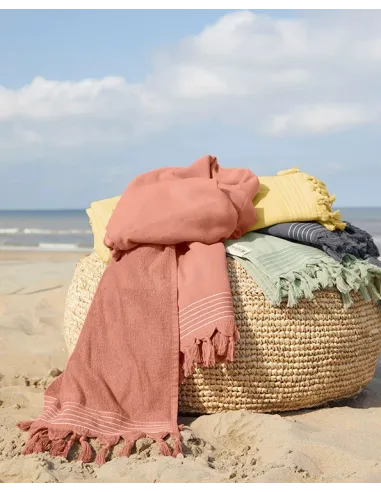 DWUSTRONNY ręcznik XXL HAMMAM Hamam 200x200cm WALRA Coral do sauny na plażę