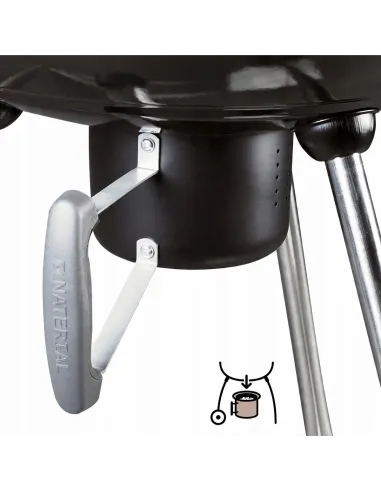 XXL GRILL Węglowy z POPIELNIKIEM na Kółkach BBQ Naterial 57cm