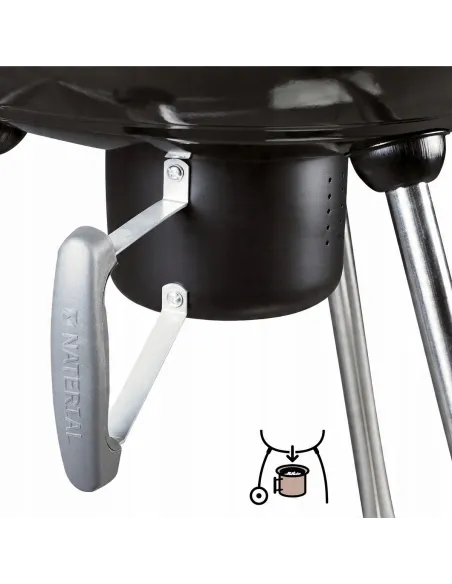 XXL GRILL Węglowy z POPIELNIKIEM na Kółkach BBQ Naterial 57cm