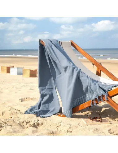 DWUSTRONNY XXL ręcznik HAMMAM Hamam 200x200cm WALRA Blue do sauny na plażę