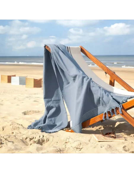 DWUSTRONNY XXL ręcznik HAMMAM Hamam 200x200cm WALRA Blue do sauny na plażę