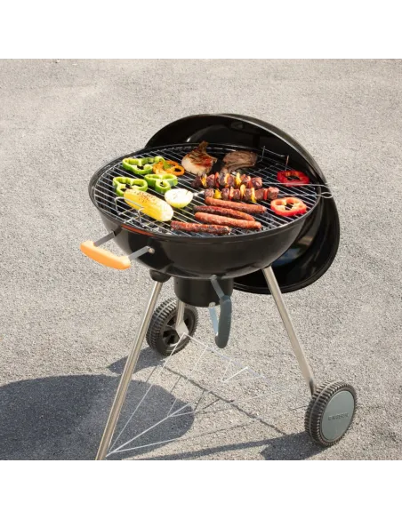 XXL GRILL Węglowy z POPIELNIKIEM na Kółkach BBQ Naterial 57cm