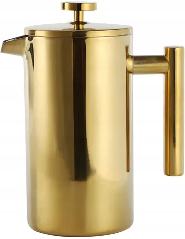 Złoty ZAPARZACZ DO KAWY HERBATY French Press jak termos 1L PRO