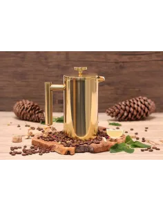 Złoty ZAPARZACZ DO KAWY HERBATY French Press jak termos 1L PRO 2