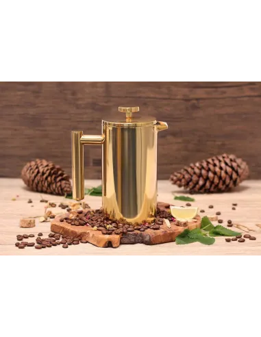 Złoty ZAPARZACZ DO KAWY HERBATY French Press jak termos 1L PRO