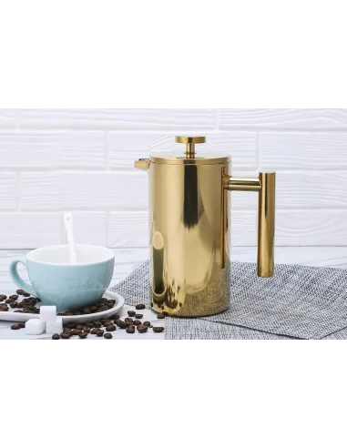 Złoty ZAPARZACZ DO KAWY HERBATY French Press jak termos 1L PRO