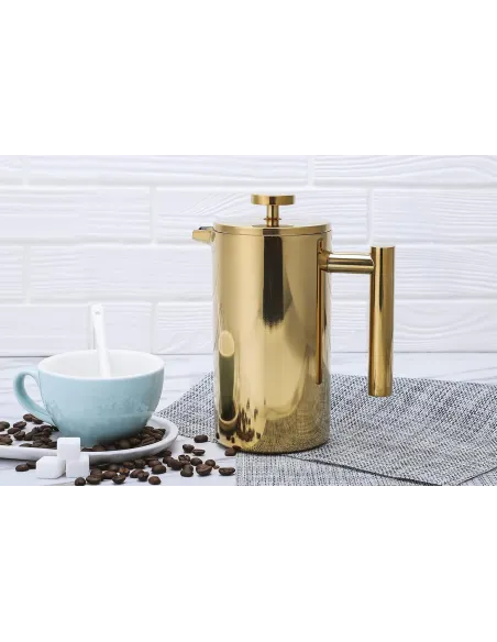 Złoty ZAPARZACZ DO KAWY HERBATY French Press jak termos 1L PRO
