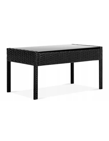 Zestaw Mebli Ogrodowych TECHNORATTAN 4el Czarny Sofa 2x Fotel Stół